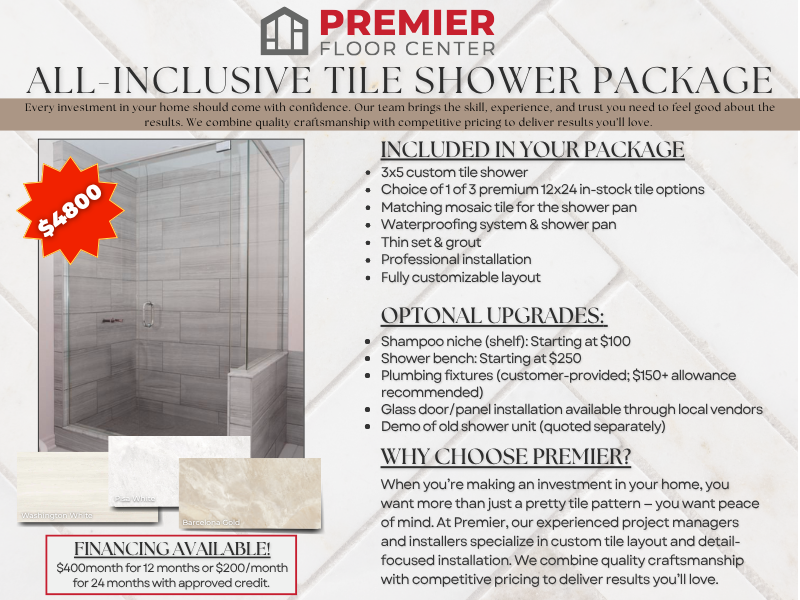 All-Inclusive Tile Shower Package
